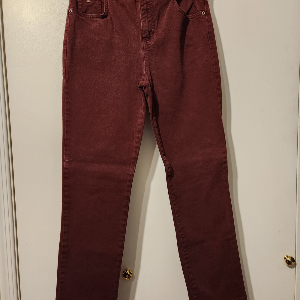 Gloria Vanderbilt High Rise Maroon Jeans